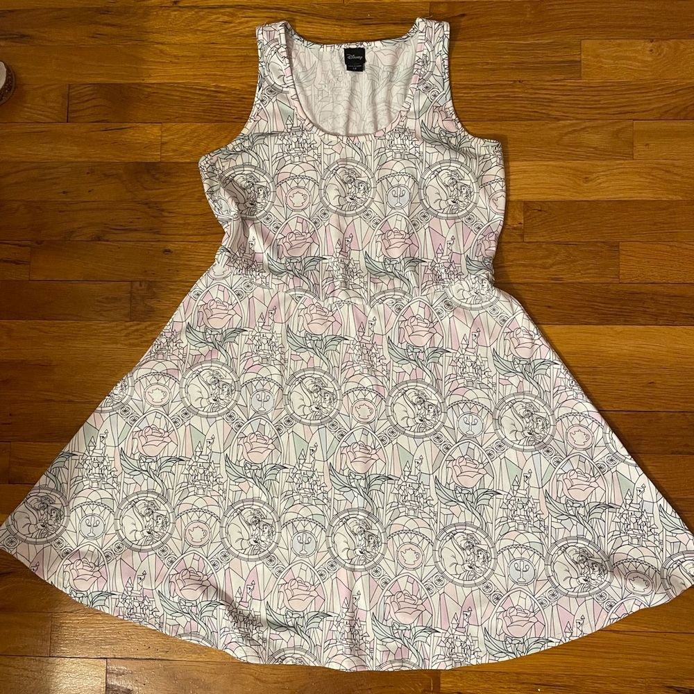 Hot Topic Beauty and the Beast Stained Glass Skater Dress